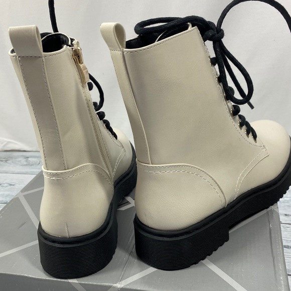Xappeal Amara Women's White Combat Boot - Picture 3 of 5